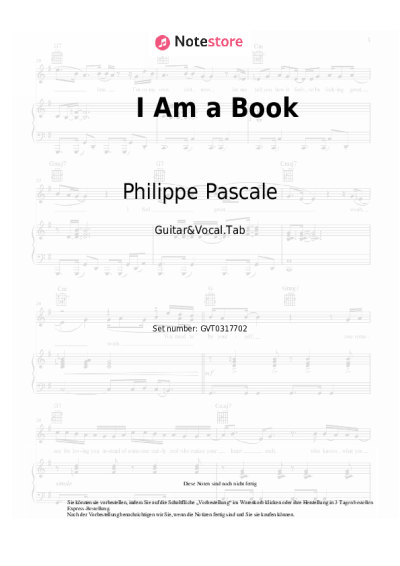 Noten, Akkorde Philippe Pascale - I Am a Book