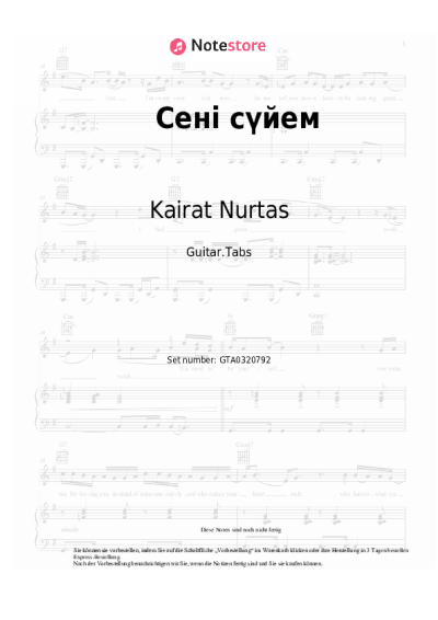 Noten, Akkorde Kairat Nurtas - Сені сүйем