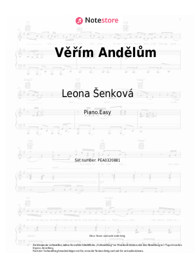 Noten, Akkorde Leona Šenková - Věřím Andělům