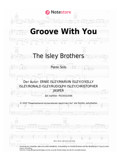 Noten, Akkorde The Isley Brothers - Groove With You