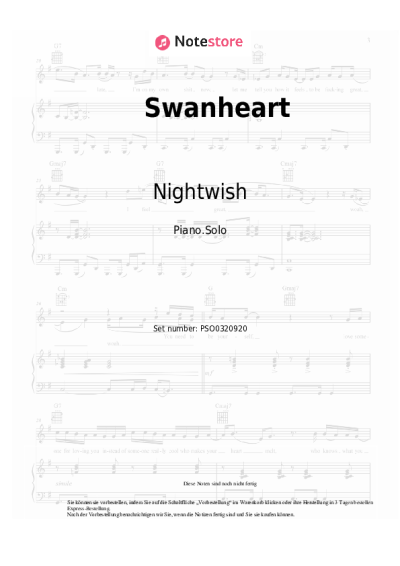 Noten, Akkorde Nightwish - Swanheart