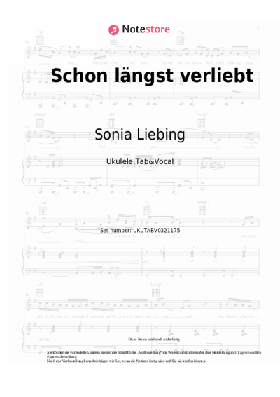 Noten, Akkorde Sonia Liebing - Schon längst verliebt