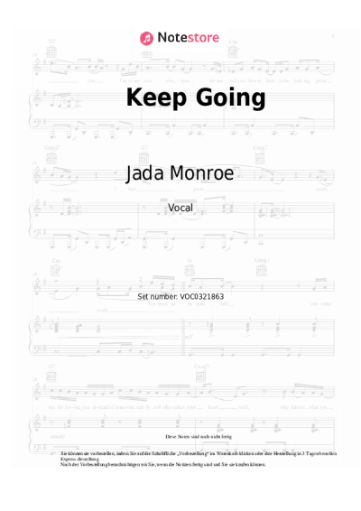 Noten, Akkorde Jada Monroe - Keep Going