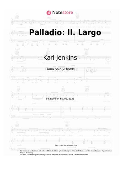 Noten, Akkorde Karl Jenkins - Palladio: II. Largo