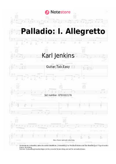 Noten, Akkorde Karl Jenkins - Palladio: I. Allegretto
