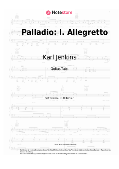 Noten, Akkorde Karl Jenkins - Palladio: I. Allegretto