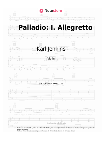 Noten, Akkorde Karl Jenkins - Palladio: I. Allegretto