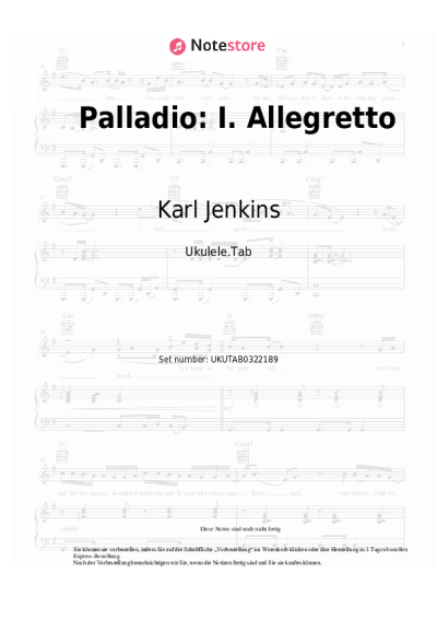 Noten, Akkorde Karl Jenkins - Palladio: I. Allegretto