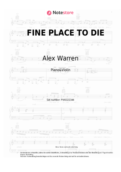 Noten, Akkorde Alex Warren - FINE PLACE TO DIE