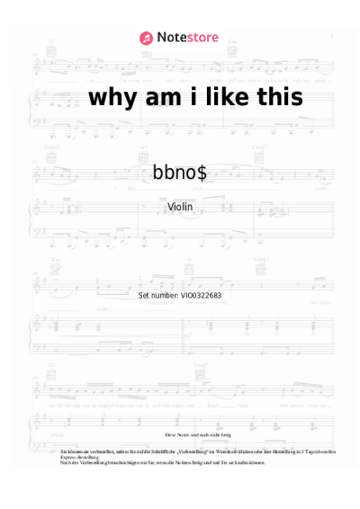 Noten, Akkorde bbno$ - why am i like this