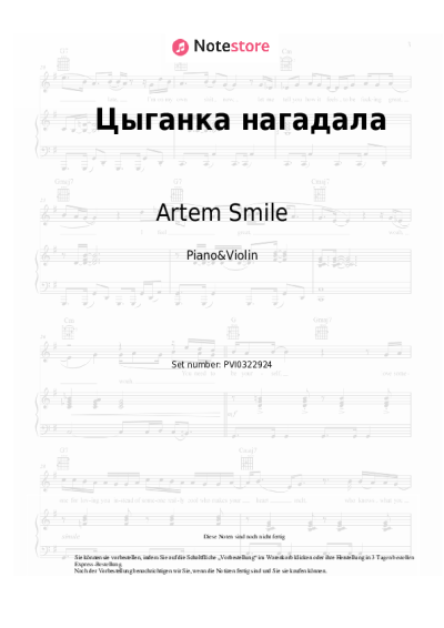 Noten, Akkorde Artem Smile - Цыганка нагадала