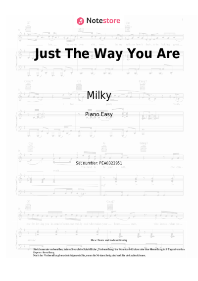 Noten, Akkorde Milky - Just The Way You Are