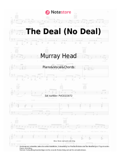 Noten, Akkorde Murray Head, Tommy Körberg, Elaine Paige - The Deal (No Deal) (from the musical 'CHESS')