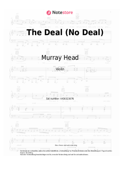 Noten, Akkorde Murray Head, Tommy Körberg, Elaine Paige - The Deal (No Deal) (from the musical 'CHESS')