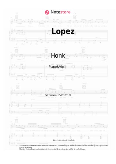 Noten, Akkorde Honk - Lopez (from Five Summer Stories)