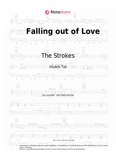 Noten, Akkorde The Strokes - Falling out of Love