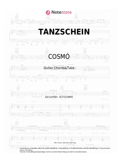 Noten, Akkorde COSMÓ - TANZSCHEIN