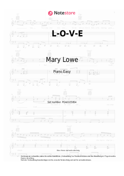 Noten, Akkorde Mary Lowe - L-O-V-E