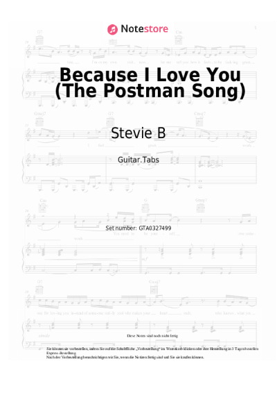 Noten, Akkorde Stevie B - Because I Love You (The Postman Song)