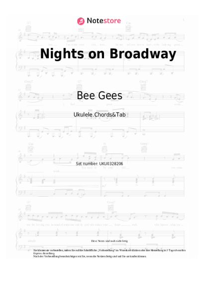 Noten, Akkorde Bee Gees - Nights on Broadway