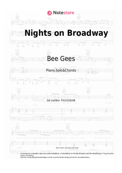 Noten, Akkorde Bee Gees - Nights on Broadway