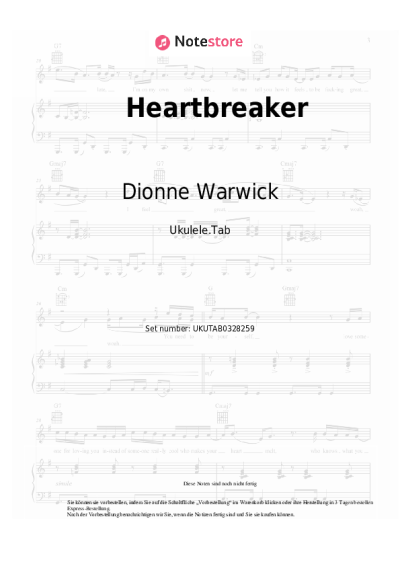 Noten, Akkorde Dionne Warwick, Barry Gibb, Robin Gibb, Maurice Gibb - Heartbreaker