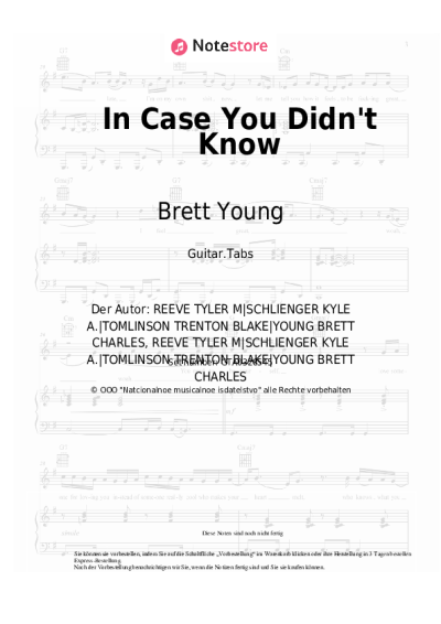 undefined Brett Young - In Case You Didn't Know