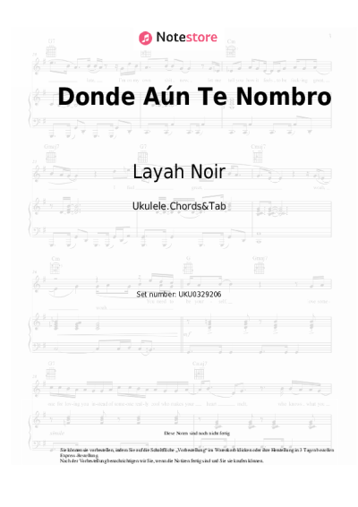 Noten, Akkorde Layah Noir - Donde Aún Te Nombro