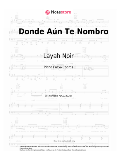 Noten, Akkorde Layah Noir - Donde Aún Te Nombro