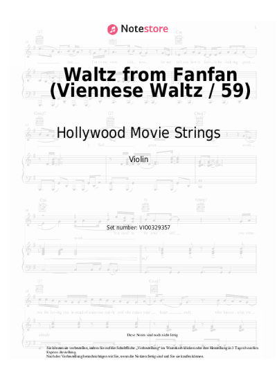 Noten, Akkorde Hollywood Movie Strings - Waltz from Fanfan (Viennese Waltz / 59)
