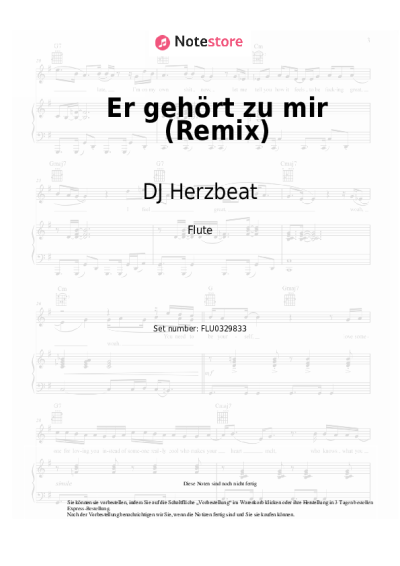 Noten, Akkorde DJ Herzbeat, Marianne Rosenberg - Er gehört zu mir (Remix)