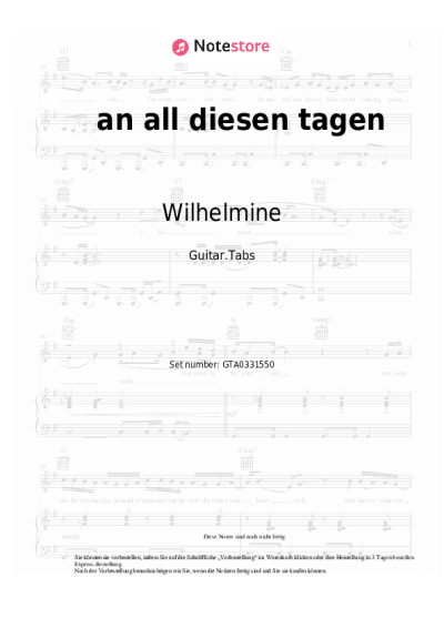 undefined Wilhelmine - an all diesen tagen