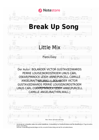 Noten, Akkorde Little Mix - Break Up Song