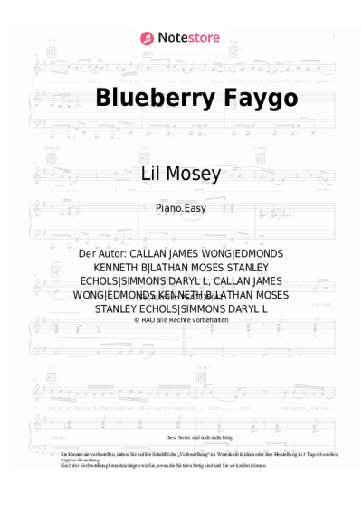 Noten, Akkorde Lil Mosey - Blueberry Faygo