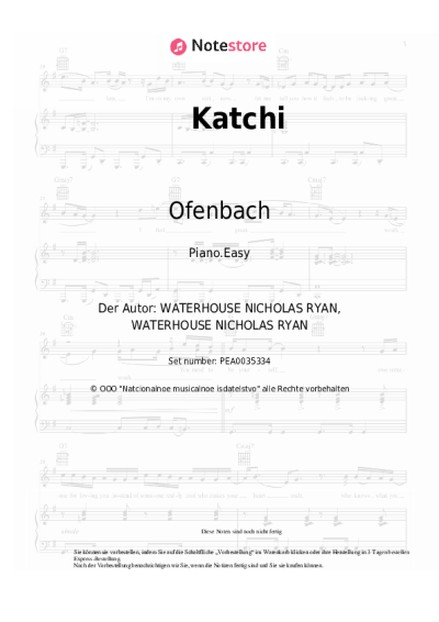 Noten, Akkorde Ofenbach, Nick Waterhouse - Katchi