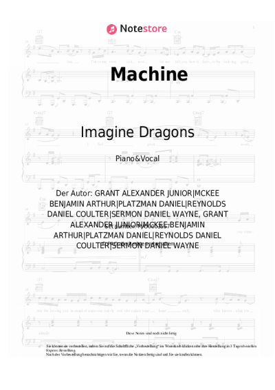 Noten, Akkorde Imagine Dragons - Machine