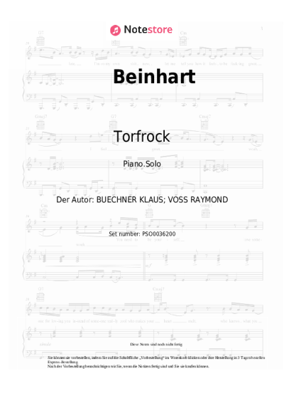Noten, Akkorde Torfrock - Beinhart