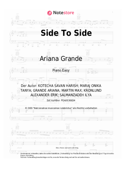Noten, Akkorde Ariana Grande, Nicki Minaj - Side To Side