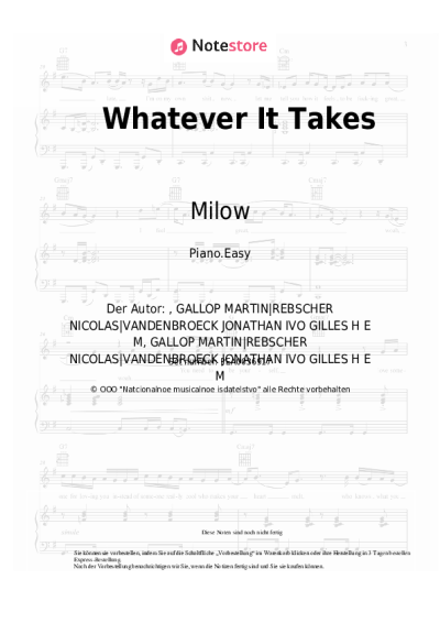Noten, Akkorde Milow - Whatever It Takes