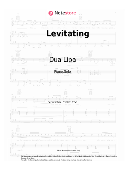Noten, Akkorde Dua Lipa, DaBaby - Levitating