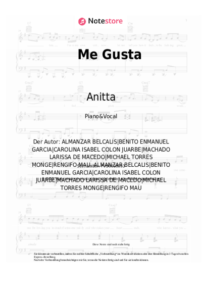 Noten, Akkorde Anitta, Cardi B, Myke Towers - Me Gusta