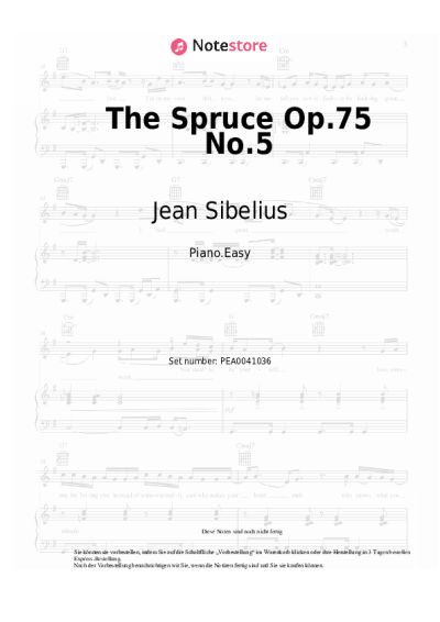 Noten, Akkorde Jean Sibelius - The Spruce Op.75 No.5
