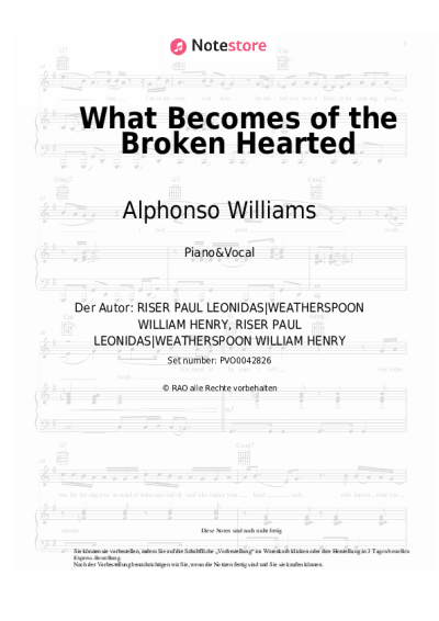 Noten, Akkorde Alphonso Williams - What Becomes of the Broken Hearted