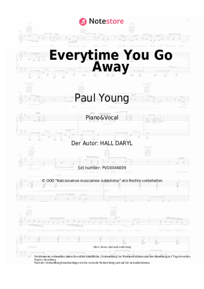 undefined Paul Young - Everytime You Go Away