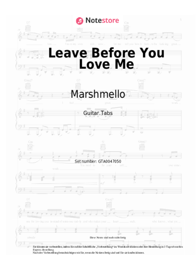 Noten, Akkorde Marshmello, Jonas Brothers - Leave Before You Love Me