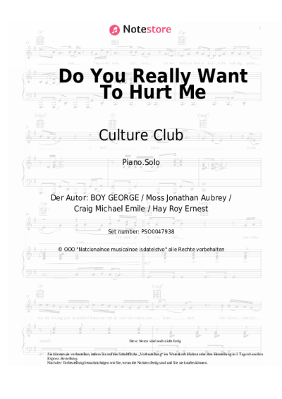 undefined Culture Club - Do You Really Want To Hurt Me