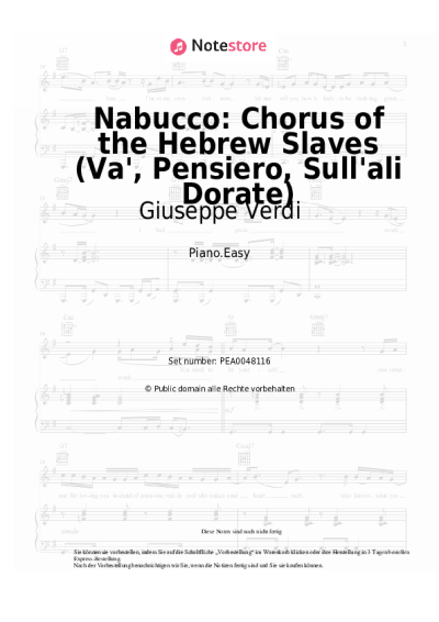 undefined Giuseppe Verdi - Nabucco: Chorus of the Hebrew Slaves (Va', Pensiero, Sull'ali Dorate)