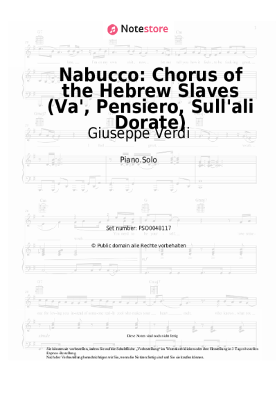 undefined Giuseppe Verdi - Nabucco: Chorus of the Hebrew Slaves (Va', Pensiero, Sull'ali Dorate)