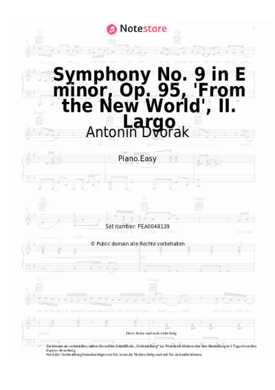 undefined Antonin Dvorak - Symphony No. 9 in E minor, Op. 95, 'From the New World', II. Largo