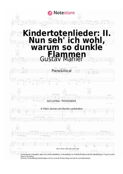 undefined Gustav Mahler - Kindertotenlieder: II. Nun seh' ich wohl, warum so dunkle Flammen
